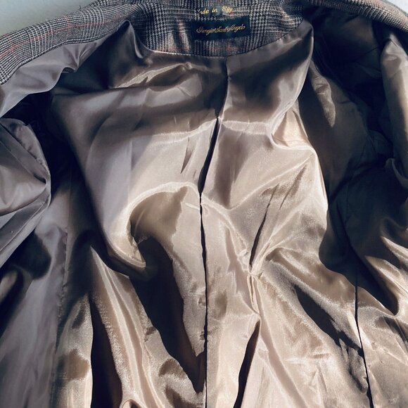 VINTAGE GIORGIO SANT'ANGELO Plaid Double Breasted Blazer Academia Wool Jacket - Picture 14 of 16